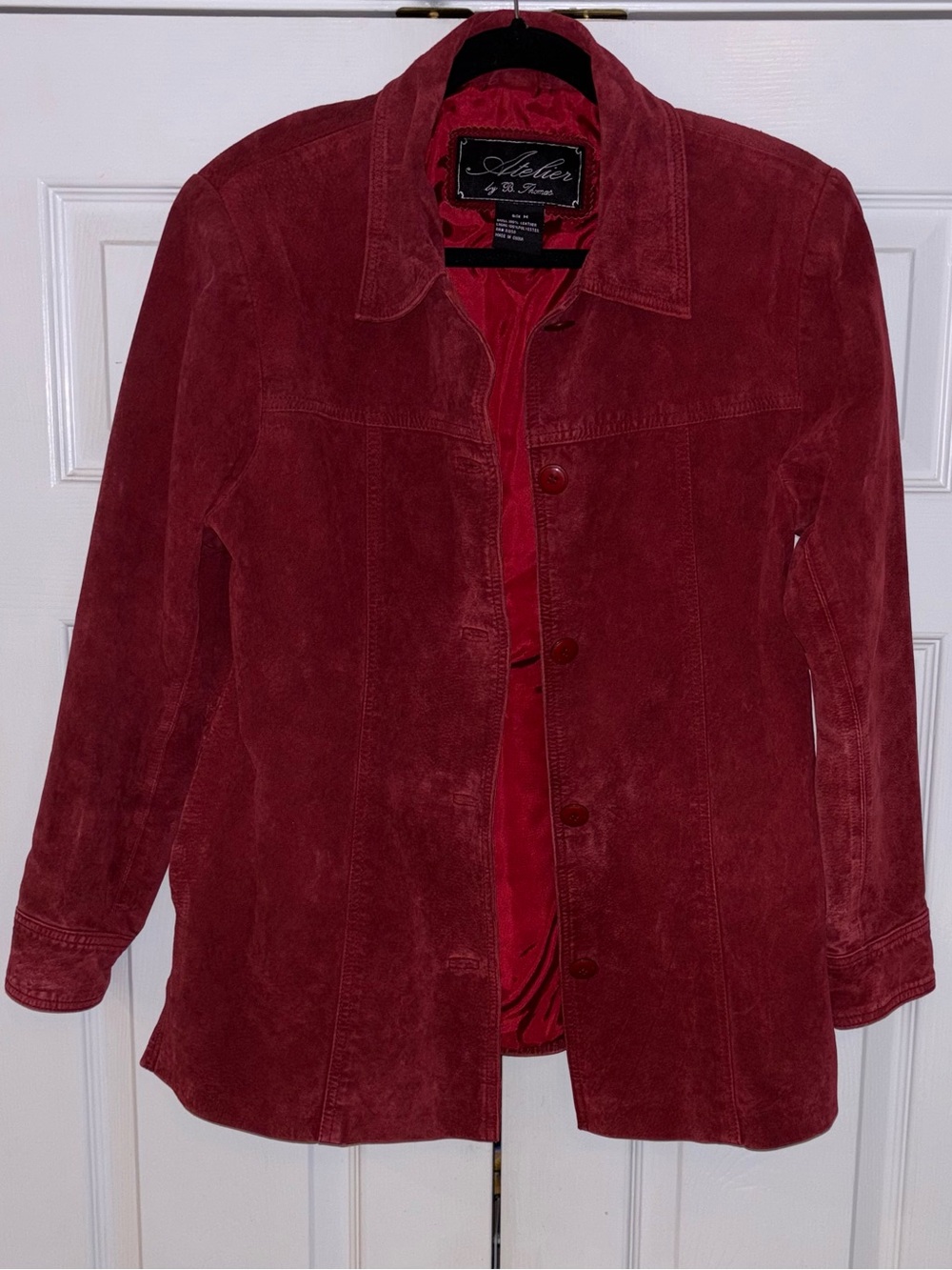 Vintage Y2K Women’s Red Leather Jacket size Medium